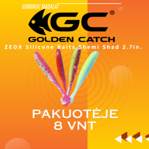 Golden Catch ZEOX Silikoniniai Guminiai Masalai Shemi Shad 2.7in.