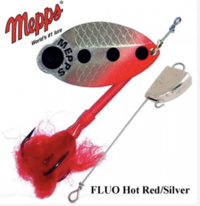 Mepps Lusox FLUO Hot Red/Silver spinner #2 dydis