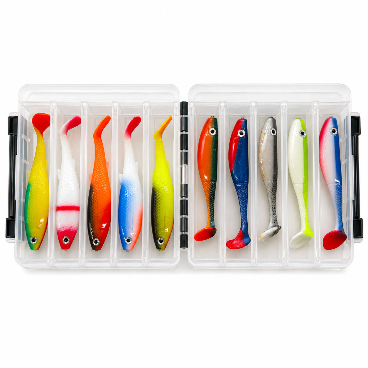 Guminių Masalų Komplektas MIX #Bilduko Žuviukas 10Vnt. 12 cm/14 cm